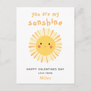 Niedlicher Valentinstag für gelbe Sonnenschutzmitt Postkarte