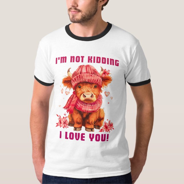 Niedlicher Valentinstag für Kühe T-Shirt (Vorderseite)
