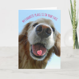 Niedlicher Valentinstag Goldener Retriever Kiss Me Karte