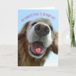 Niedlicher Valentinstag Goldener Retriever Kiss Me Karte