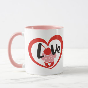 Niedlicher Valentinstag Graphic Cupcake Gift Tasse