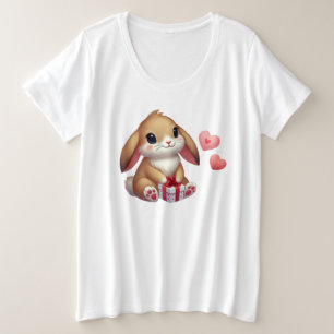 Niedlicher Valentinstag Große Größe T-Shirt