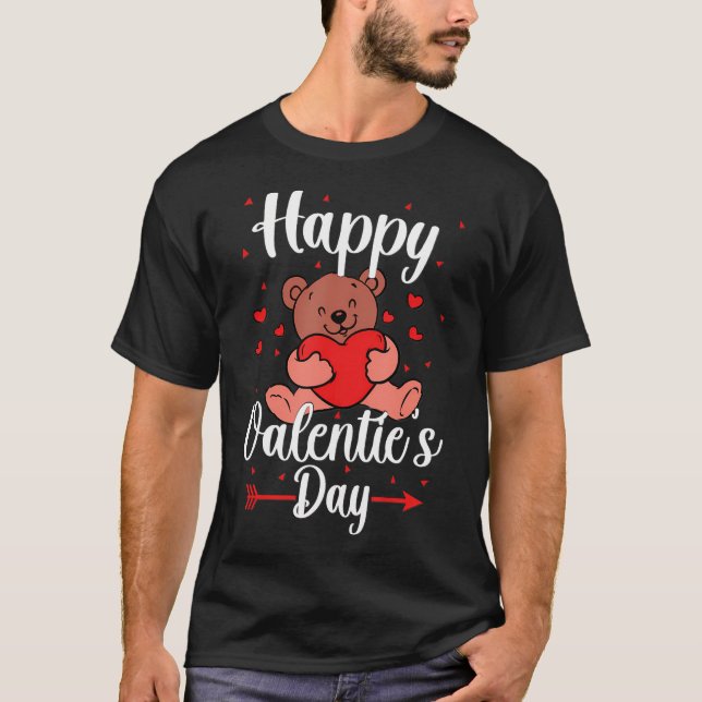 Niedlicher Valentinstag Happy Valentine's Day T-Shirt (Vorderseite)