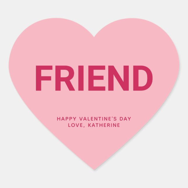 Niedlicher Valentinstag Herz-Aufkleber (Vorderseite)