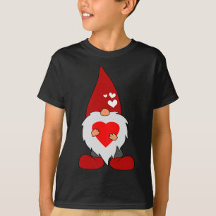 Niedlicher Valentinstag Holiday Gnome mit roter Li T-Shirt