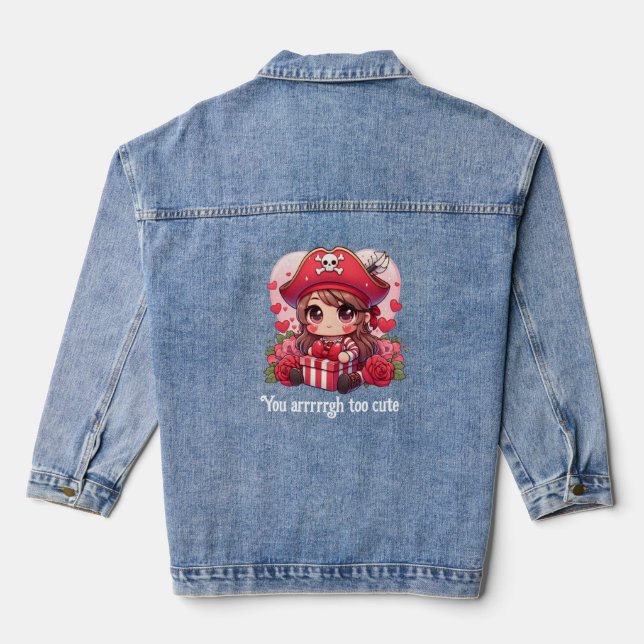 Niedlicher Valentinstag Jeansjacke (Rückseite)