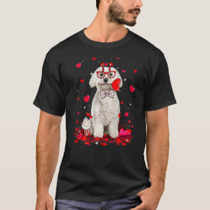 Niedlicher Valentinstag Malteser Hund Herzenkostüm T-Shirt