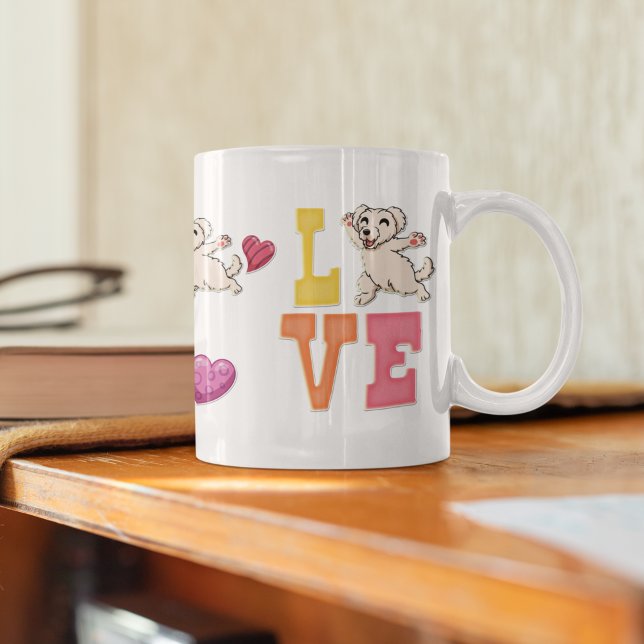 Niedlicher Valentinstag Malteser Hund Lover Kaffeetasse (Von Creator hochgeladen)