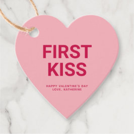 Niedlicher Valentinstag mit dem ersten Kuss pinkfa Geschenkanhänger