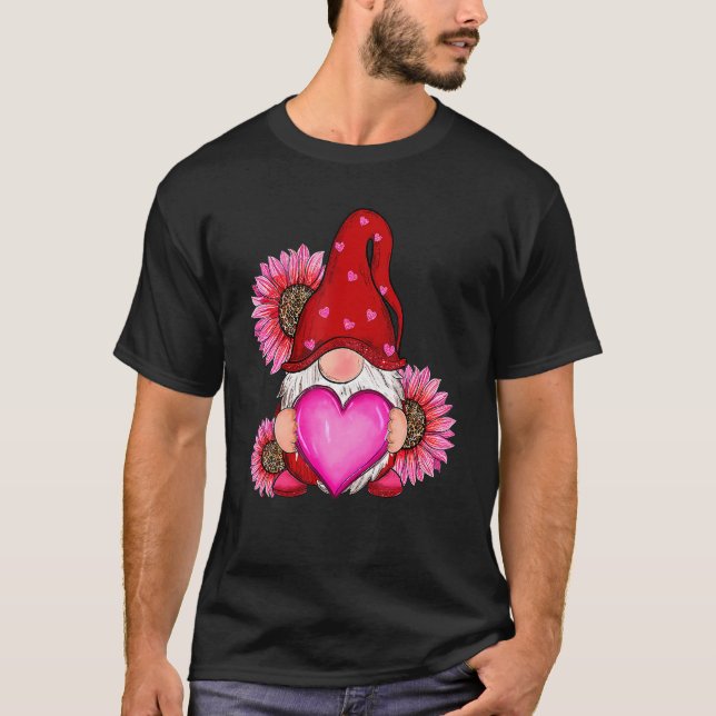 Niedlicher Valentinstag mit Leopardensonne T-Shirt (Vorderseite)