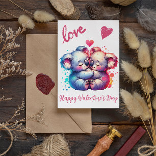 Niedlicher Valentinstag mit niedlichen Koala-Bären Feiertagskarte