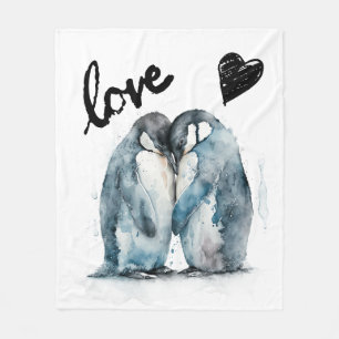 Niedlicher Valentinstag mit Pinguin-Liebe Fleecedecke