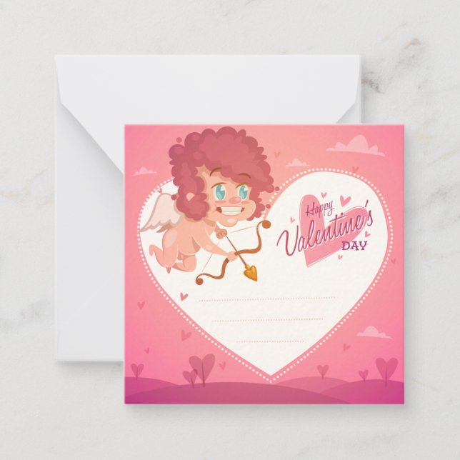 Niedlicher Valentinstag Mitteilungskarte (Vorderseite)