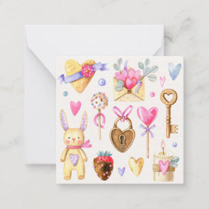 Niedlicher Valentinstag Mitteilungskarte