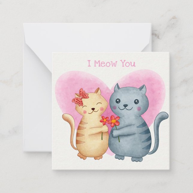 Niedlicher Valentinstag Mitteilungskarte (Vorderseite)
