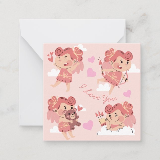 Niedlicher Valentinstag Mitteilungskarte (Vorderseite)