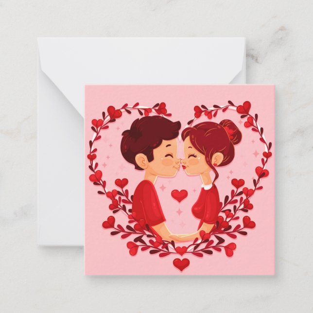 Niedlicher Valentinstag Mitteilungskarte (Vorderseite)