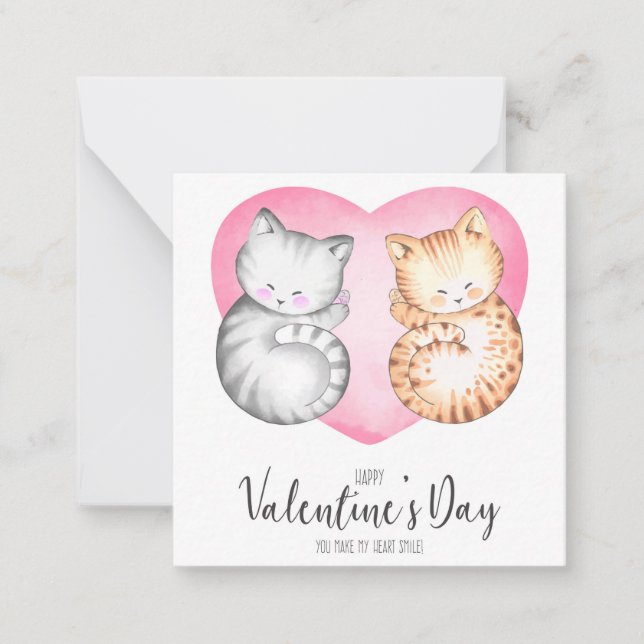 Niedlicher Valentinstag Mitteilungskarte (Vorderseite)