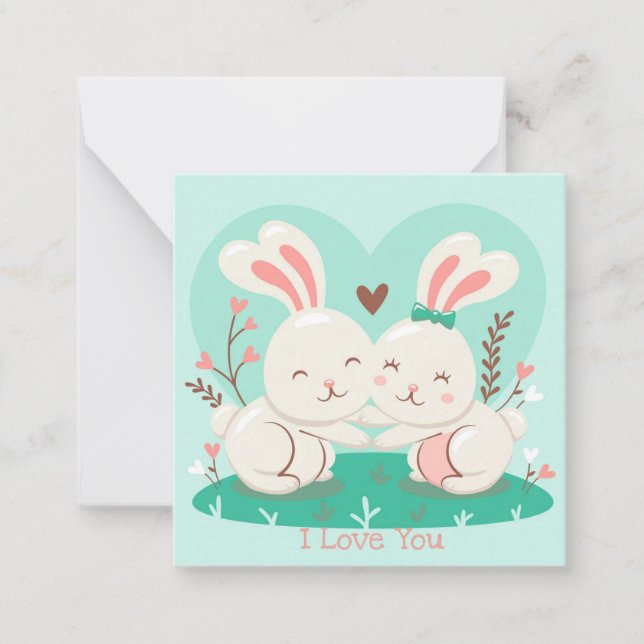 Niedlicher Valentinstag Mitteilungskarte (Vorderseite)