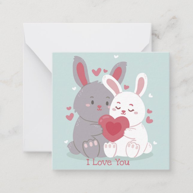 Niedlicher Valentinstag Mitteilungskarte (Vorderseite)