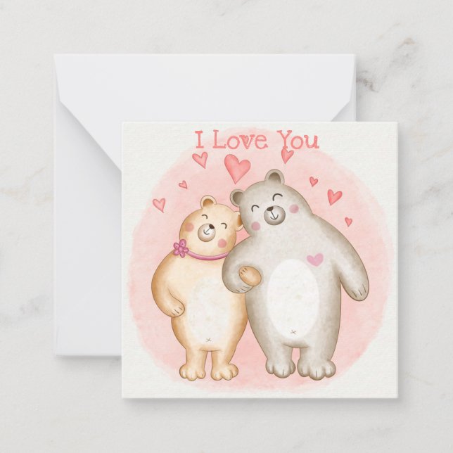 Niedlicher Valentinstag Mitteilungskarte (Vorderseite)