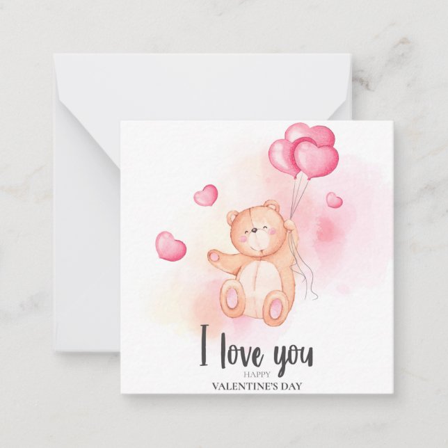 Niedlicher Valentinstag Mitteilungskarte (Vorderseite)