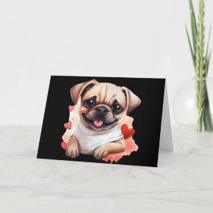 Niedlicher Valentinstag Mops Karte