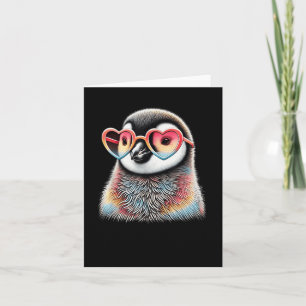 Niedlicher Valentinstag Pinguin Herzmuschel Jungen Karte