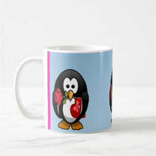 Niedlicher Valentinstag Pinguin Sonniger Cartoon Kaffeetasse