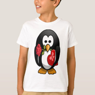 Niedlicher Valentinstag Pinguin Sonniger Cartoon T-Shirt