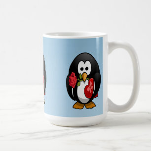 Niedlicher Valentinstag Pinguin Sonniger Cartoon Tasse