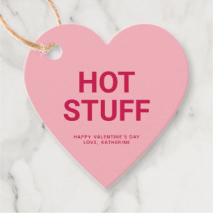 Niedlicher Valentinstag, pinkfarbenes Herz Geschenkanhänger