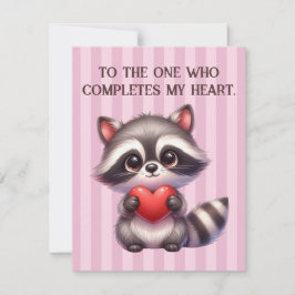 Niedlicher Valentinstag Raccoon Herzblut Feiertagskarte
