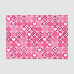 Niedlicher Valentinstag Rosa Herz und Blume Muster Seidenpapier