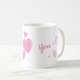 Niedlicher Valentinstag Rosa Lila Sie + Me = Uns Kaffeetasse