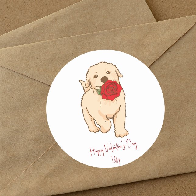 Niedlicher Valentinstag Runder Aufkleber (Von Creator hochgeladen)
