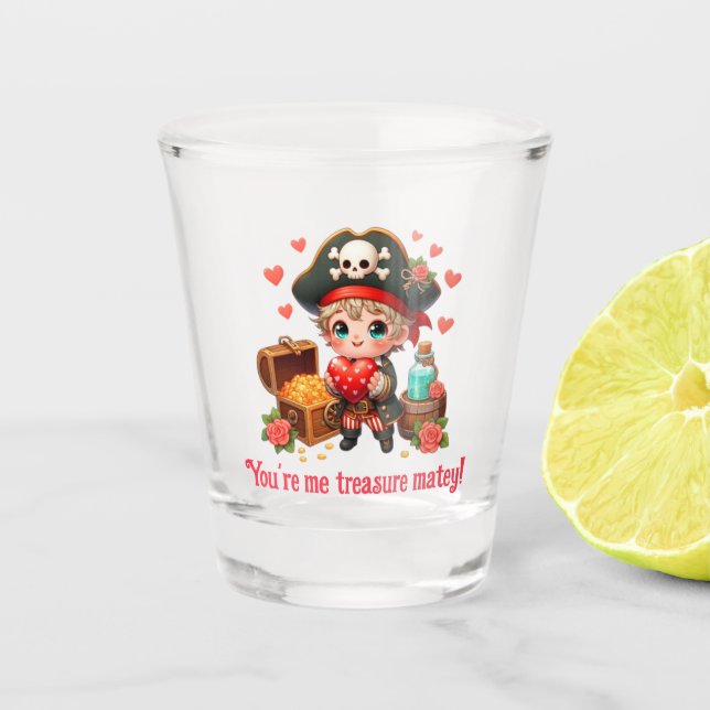 Niedlicher Valentinstag Schnapsglas (Vorderseite)