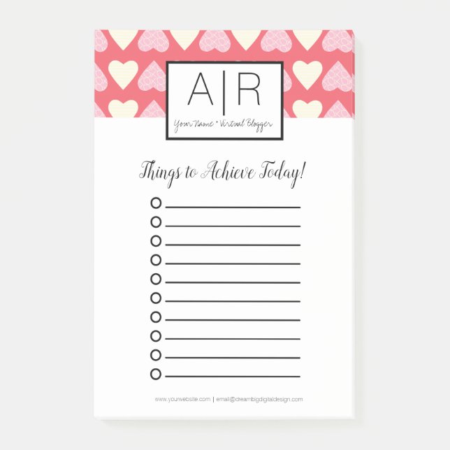 Niedlicher Valentinstag Scribble Hearts Post-it Klebezettel (Vorderseite)