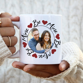 Niedlicher Valentinstag Sei mein Foto Zweifarbige Tasse
