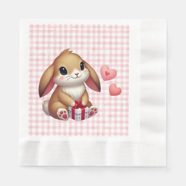Niedlicher Valentinstag Serviette (Vorderseite)