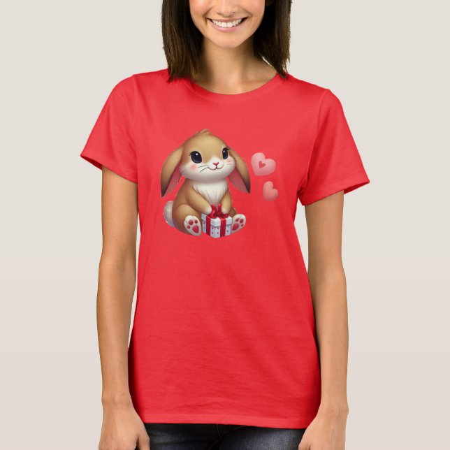 Niedlicher Valentinstag T-Shirt (Vorderseite)