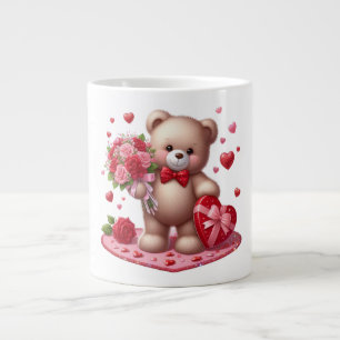 Niedlicher Valentinstag Teddybär Jumbo-Tasse