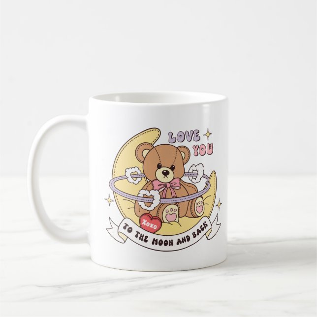 Niedlicher Valentinstag Teddybär Kaffeetasse (Links)