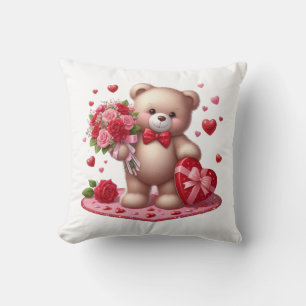 Niedlicher Valentinstag Teddybär Kissen
