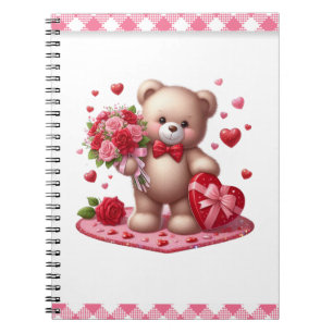 Niedlicher Valentinstag Teddybär Notizblock