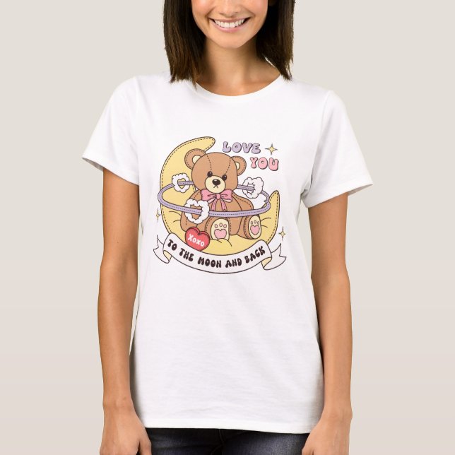 Niedlicher Valentinstag Teddybär T-Shirt (Vorderseite)