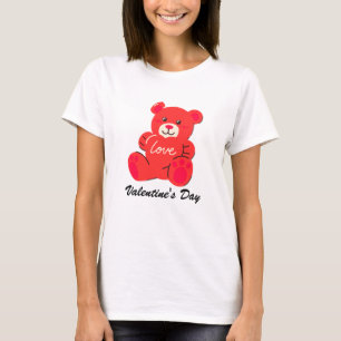 Niedlicher Valentinstag Teddybär T - Shirt - Perfe