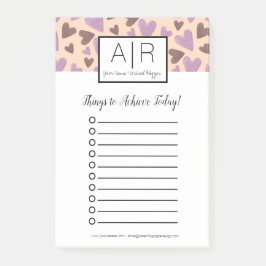 Niedlicher Valentinstag Wasserfarbene Herzen Post-it Klebezettel