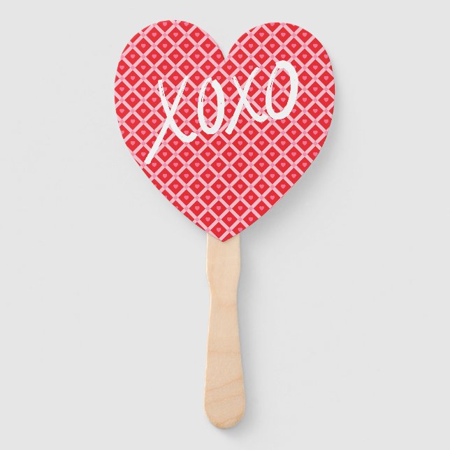 Niedlicher Valentinstag XOXO Fächer (Vorderseite)