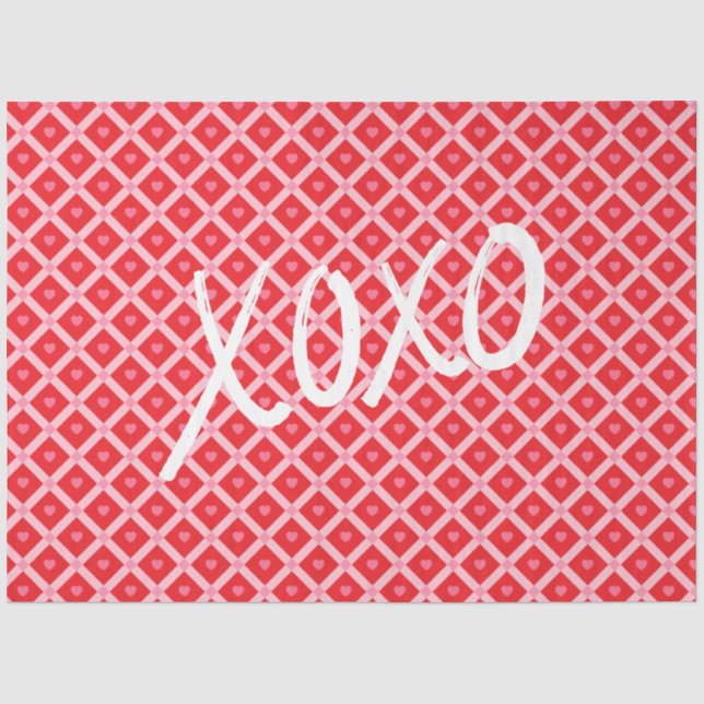 Niedlicher Valentinstag XOXO Seidenpapier (Vorderseite)